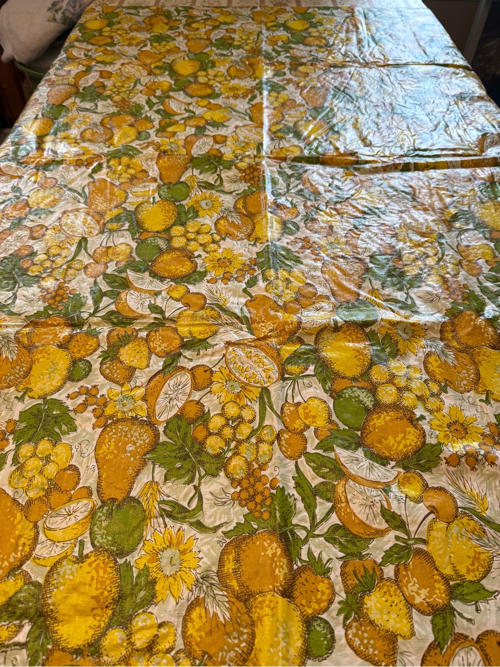 vintage mid-century style kitchen vinyl tablecloth